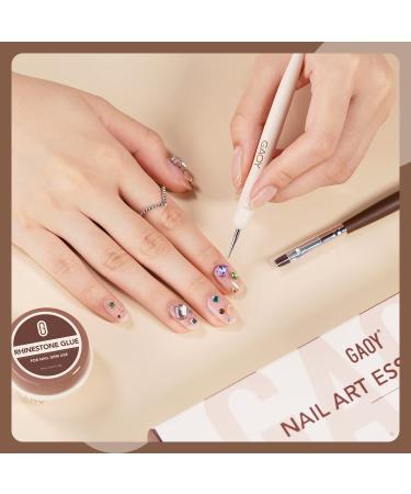 GAOY 15ml Rhinestone UV Nail Gem Glue Gel with 2 Art Brushes for Nail Charms - Long Lasting Adhesive for Diamonds & Jewels - Buy Online on GoSupps.com