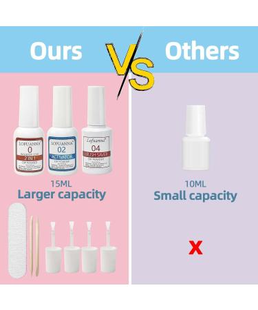 Dipping Powder Liquid Set Nail Dip Powder Liquid with 15ml 2 in 1 Base & Top Coat Activator and Brush Saver for Dip Powder Starter Kit No UV/LED Nail Art Manicure for Home DIY Salon - Buy Online on GoSupps.com