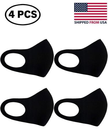 Unik Cloth Face Covers Economy Pack of 4 | Thin Breathable Single Layer | Washable & Reusable Mask | Unisex | Laser Cut - Black - Buy Online on GoSupps.com
