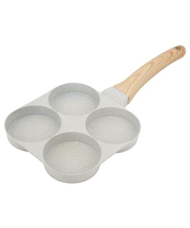 Qyebavge 4 Hole Nonstick Egg Hamburger Frying Pan Mini 4-Cup Omelette Pan with Handle for Universal Flat Bottom Induction Cooker
