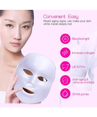 7 Color LED Light Therapy Mask - FEITA Photon Light Skin Rejuvenation Therapy Facial Skin Care Mask - Anti Aging - Reduce Wrinkles - Face Care Treatment - Buy Online on GoSupps.com