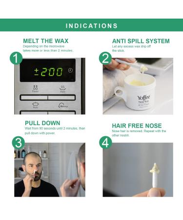 Yoffee Nose Wax Kit for Men & Women - Natural Bio-Beeswax & Aloe Vera - 10 Reusable Sticks - Easy & Painless - Made in Spain - 2.12 fl.oz - Buy Online on GoSupps.com