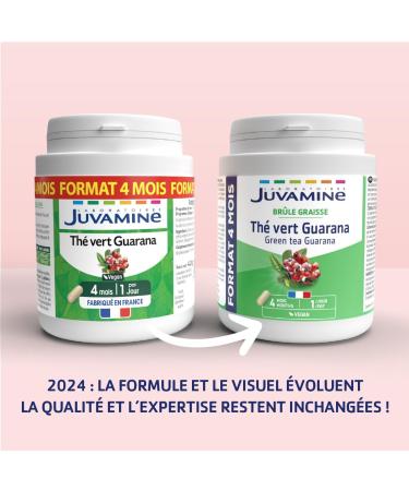 JUVAMINE - Fat Burner - Guarana Green Tea - Slimming and toning action - Food supplement - MAXI FORMAT - 120 Capsules - Made in France - Buy Online on GoSupps.com