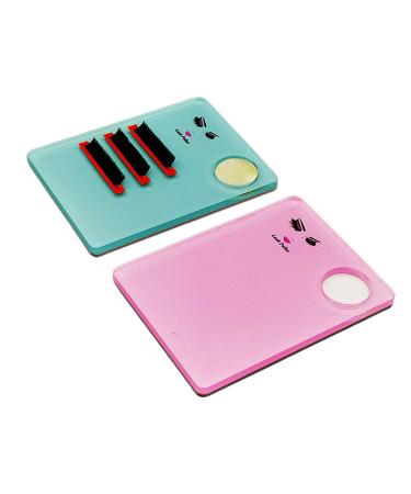 Sisiter 2-in-1 Acrylic Eyelash Extension Pallet + Round Jade Stone Set - Blue | Lash Tray Gasket for Eyelash Grafting Tool Pad - Buy Online on GoSupps.com