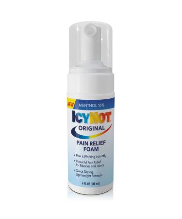 Icy Hot Original Pain Relief Menthol Foam Fast-Acting Quick-Drying 4 Fl Oz