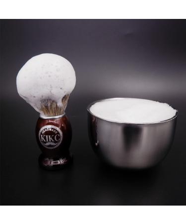 KIKC Handmade Shaving Brush with 100% Pure Badger Hair | Brown Wooden Handle | Salon Quality Tool for Safety Razors & Straight Shavers | Wet Shaving Essential - Buy Online on GoSupps.com