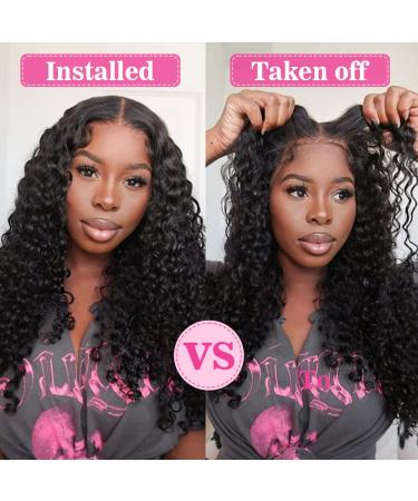 24 Inch Deep Wave Closure HD Transparent Glueless Wig | Pre Plucked with Baby Hair | 180% Density | Black Color - Buy Online on GoSupps.com