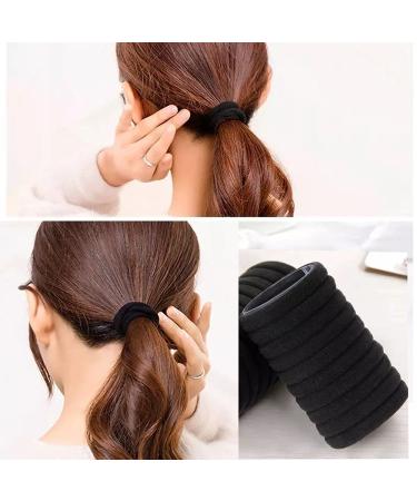 60 Pack Seamless Hair Ties & Black Elastic Bands by WerkaSi - Ponytail Holders for Women/Girls - Buy Online on GoSupps.com