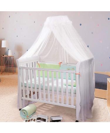 JOYLIFE Baby Net Baby Toddler Bed Crib Dome Canopy Netting (White)