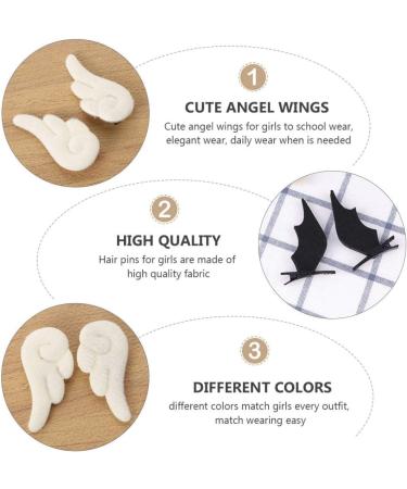 Beaupretty 2 Pairs Angel Wings Hair Clips Plush Cartoon Angle and Demon Non Slip Hair Clamps Barrettes Hair Accessories Assorted Color - Buy Online on GoSupps.com