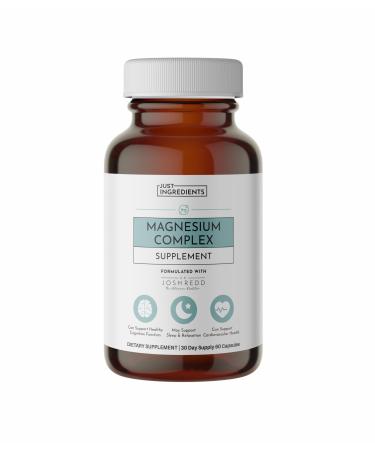Just Ingredients Magnesium Complex - Five Bioavailable Forms for Relaxation Sleep Mood Support - 60 Capsules