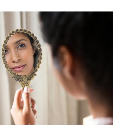 Beaupretty Vintage Handheld Mirror Set - Portable Cosmetic Barber Mirror for Salon Travel - 2pcs, Gold - Buy Online on GoSupps.com