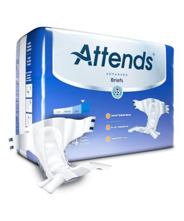 Attends Advanced Briefs with Advanced Dry-Lock Technology for Adult Incontinence Care, Large, Unisex, 24 Count (Pack of 3) Large 24 Count (Pack of 3)