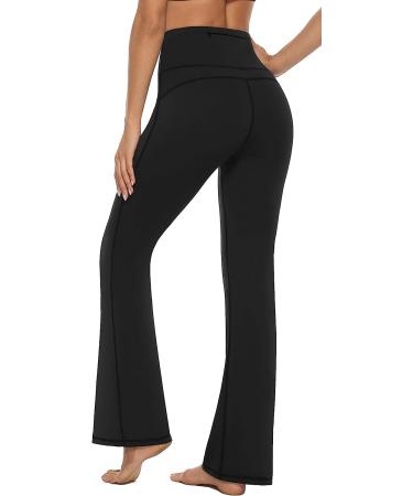 AFITNE Women's High Waist Bootcut Yoga Pants with Pockets - Tummy Control, 4 Way Stretch, Size 3XL, Black - Buy Online on GoSupps.com