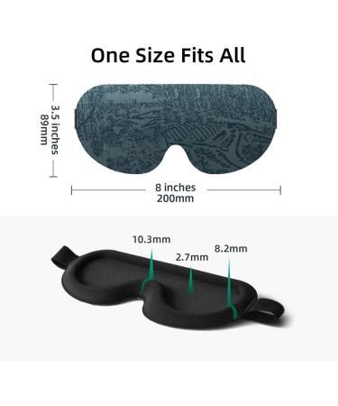 Cozicroo 3D Contoured Sleep Eye Mask - Adjustable Strap, Cotton Material, Cyan Color - Achieve Total Darkness for Better Sleep - Buy Online on GoSupps.com