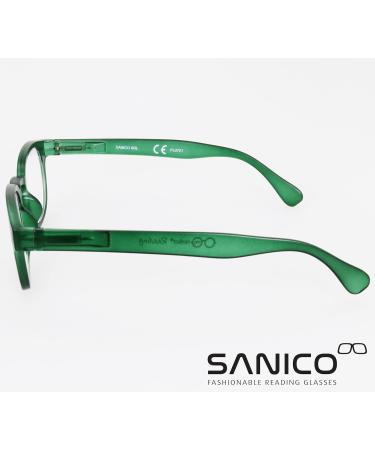 Sanico Roma Green Reading Glasses - 2.5 Diopter Fashionable Optical Aid for Men & Women - Buy Online on GoSupps.com