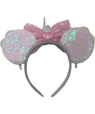 Iconic Disney Castle Display Mouse Inspired White Alice Headband With Big 5" Sequin Top Bow Handmade - Buy Online on GoSupps.com