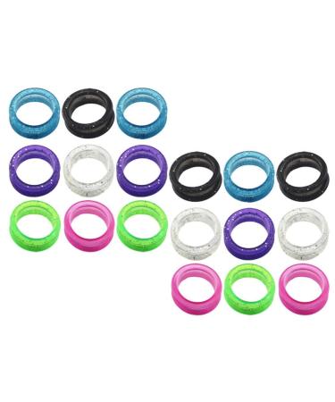 Ganazono hairdressing requirement 18 pieces silicone-scissors finger rings handles petrols fur shears thumb inserts finger protection ring scissors accessories for hairdresser hair cutting shear finger rings made of rubber