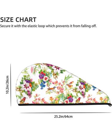 Wild Exotic Birds & Flowers Microfiber Hair Towel | Super Absorbent Coral Velvet Wrap for Long Curly & Thick Hair - Quick Dry for Women - Buy Online on GoSupps.com