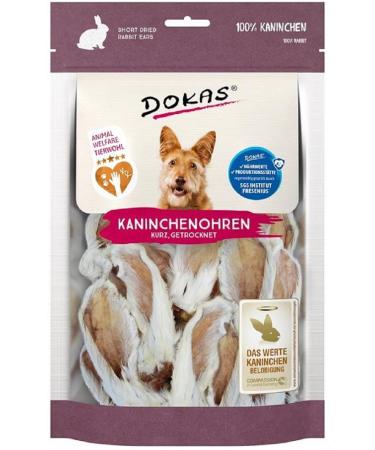 Dokas Dried Rabbit Ears - 7 x 100g Dog Treat