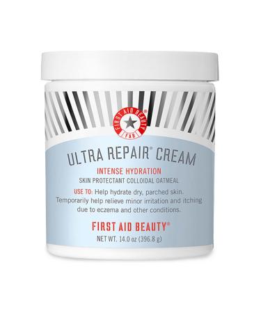 First Aid Beauty Ultra Repair Cream Intense Hydration Moisturizer for Face and Body  14 oz Original