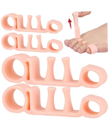 Obelunrp toes separator 2 pairs of soft silicone toes spacers reusable elastic toe smooths pain relief toe spacers for men who re -align women