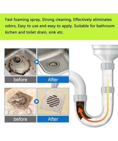 Yugou Drain Cleaner Foam Drain Cleaner For Bathroom Sink Pipe Dredge Quick Foaming For Kitchen Drain Sinks Tubs (2Pcs) - Buy Online on GoSupps.com