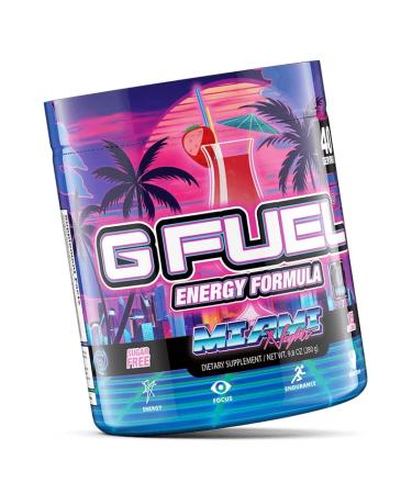 G Fuel Miami Nights Strawberry Pina Colada Flavored Game Changing Elite Energy Powder  Sharpens Mental Focus and Cognitive Function  Zero Sugar  Supports Immunity and Enhances Mood 9.8 oz (40 servings) - Buy Online on GoSupps.com
