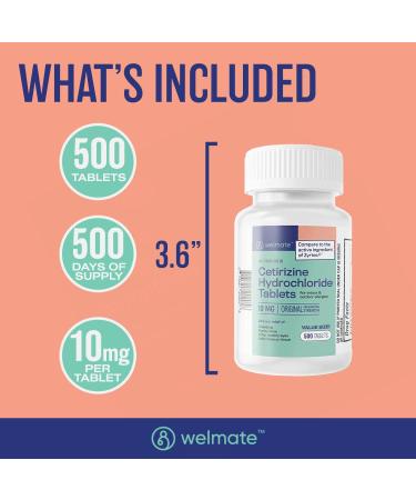 WELMATE Comprehensive Allergy Relief Pack: Fexofenadine HCl 180mg (200 Ct) & Cetirizine HCl 10mg (500 Ct) | Extended 24hr Allergy Defense - Buy Online on GoSupps.com