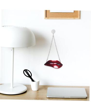 Yardenfun Lip Pendant Fashion Ornament Vintage Women Red Lip Wall Decor Wall Hanging Decor Metal Statue Woman Red 14.50X6.50X0.50CM - Buy Online on GoSupps.com
