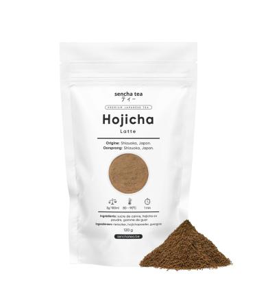 Sencha Tea Hojicha Latte Japanese Roasted Tea Powder and Cane Sugar | Ideal for Hot & Iced Lattes | JAS Certified | 120g in Resealable