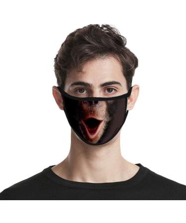 Funny 3D Animal Print Anti Pollution Mouth Covers Cotton Half Face Mouth Reusable Dustproof Washable Facial Decoration for Running Cycling Motorcycling Ski - Buy Online on GoSupps.com