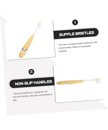 Frcolor Panda Toothbrush for Children - Silicone Manual Toothbrush with Contoured Bristles - Travel-Friendly Kids Oral Care - 1 Pack Yellow - Buy Online on GoSupps.com