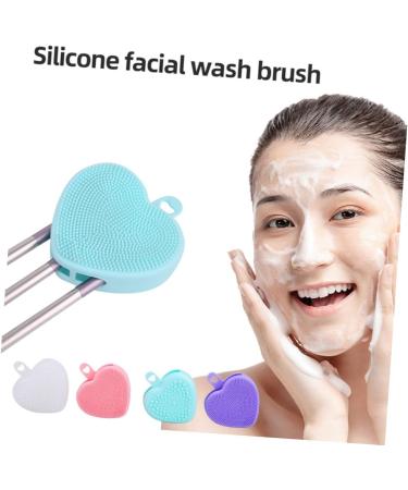 minkissy Handheld face Brush Washing Device Manual face face exfoliator Double Sided Double Side face Brush Silica Gel Heart-Shaped face Scrubber exfoliator Facial Cleansing Brush Scrubber 9.8x8.4cm - Buy Online on GoSupps.com