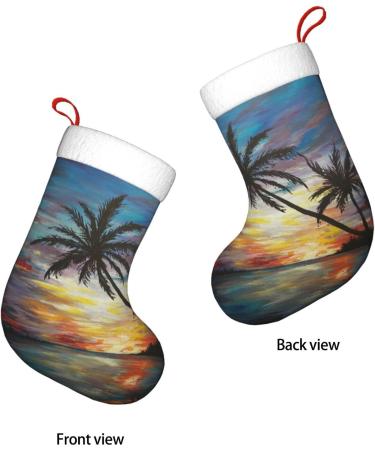 Ffexs Pier Lights Velvet Christmas Socks One Size Tropical Sunset for New Year & Holiday Cheer - Buy Online on GoSupps.com