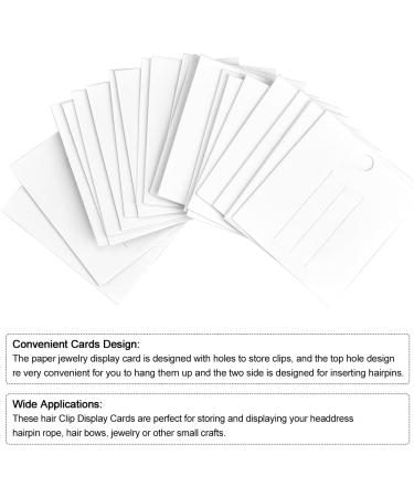 200 White Paper Hair Clip Display Cards - 6.3 x 7.3 cm for Organizing Hair Barrettes and Jewelry - Buy Online on GoSupps.com