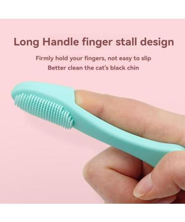 Cat Chin Brush - Grooming Chin Scrubber Soft Chin Brush | Non-Slip Cleaning Brush Finger Multifunctional Pet Supplies for Cats Green - Buy Online on GoSupps.com