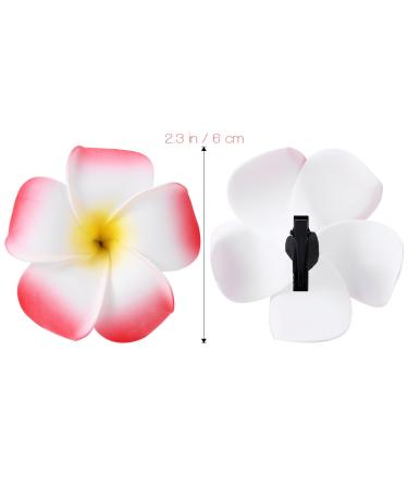 Hawaiian Plumeria Hair Clip Set - 24 Foam Hairpins in 12 Colors for Summer Beach Parties & Weddings - Buy Online on GoSupps.com