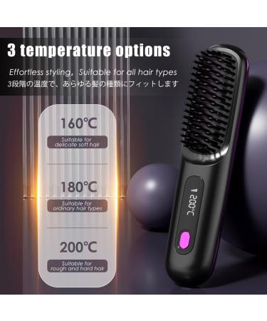 Portable Cordless Hair Straightener Brush with LED Display | Mini Ionic Straightener & Accessories for Travel - Buy Online on GoSupps.com