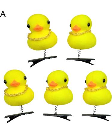 5Pcs Little Yellow Duck Decor Hairpin Cute Plush Duck Hair Clip Girl Spring Hair Pin Headdress Funny Christmas Gift - Buy Online on GoSupps.com