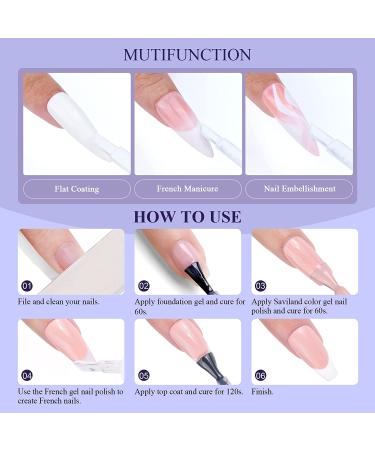 Saviland 2PCS French Gel Nail Polish Set - 15ML Black and White Soak Off Gel Polish Kit for French Manicure at Home or Salon - Buy Online on GoSupps.com