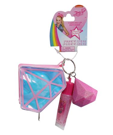 JoJo Siwa Diamond Lip Keychain Gloss  Balm and Coin Purse  Pink  Blue  One_Size 1