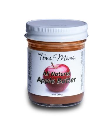 All Natural Apple Butter | 10 Ounce Glass Jar | Made in Virginia, USA | by Toms Moms | No Artificial Colors, Corn Syrup, or Preservatives