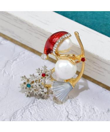 Pin Jewelry Gifts for Women Lovely Enamel Snowman Brooches for Women and Men Rhinestone Snowflake Christmas Brooch Pins New Year Gifts Brooches & Pins - Buy Online on GoSupps.com