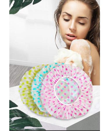 TCOTBE 6-Piece Waterproof Shower Caps - Reusable EVA Hair Caps with Lace & Floral Print | Eco-Friendly Bathing & Spa Accessories - Buy Online on GoSupps.com