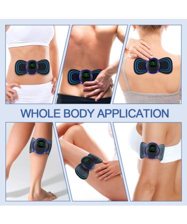 Portable Neck Massager - 8 Modes & 19 Intensities | USB Mini Cervical Massager for Muscle Pain Relief - Digital Display & Remote Control - Blue - Buy Online on GoSupps.com