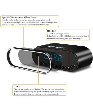 WOONZER Hidden Camera Spy Camera HD 1080P WiFi Alarm Clock Camera with Night Vision/Motion Detection/Loop Recording - Wireless Nanny Cam for Home Security - Buy Online on GoSupps.com