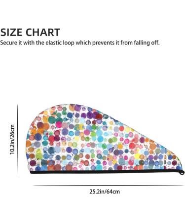 Colorful Watercolor Dots Microfiber Hair Towel - Soft Super Absorbent Wrap for Long Curly & Thick Hair | Quick Dry Coral Velvet Cap for Women - Buy Online on GoSupps.com