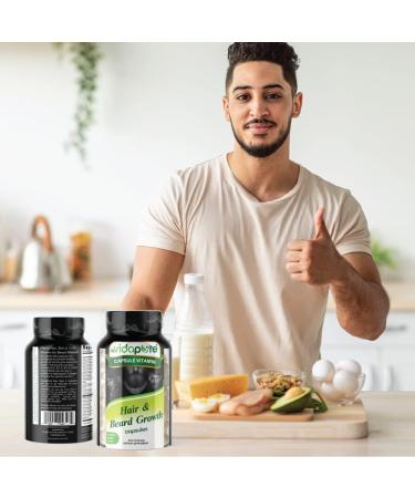 MYVIDAPURE Beard Growth + Men's Skin & Nails 5000mcg Biotin Capsules - Vitamin C, D & B-Complex, Hydrolyzed Collagen | Non-GMO, Gluten-Free - Buy Online on GoSupps.com