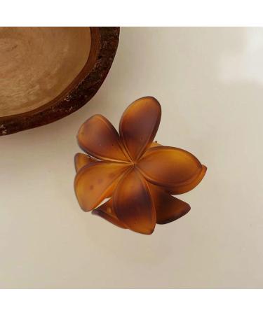 sxvbdway Frosted Hair Clip Flower Claw Women 3d Shape Grip Anti-slip Teeth Back Head Texture Large Dark Brown - Buy Online on GoSupps.com